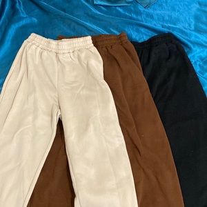 Sweat pants bundle - cream, brown, and black